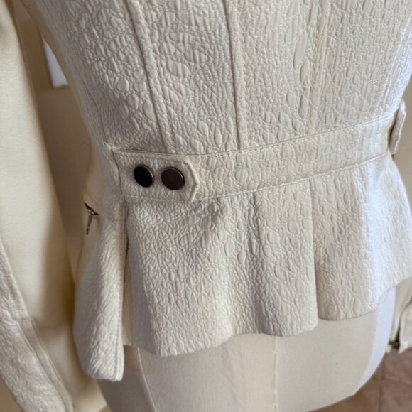 BCBGMaxAzria Ivory fabric moto jacket, size S - Picture 4 of 5